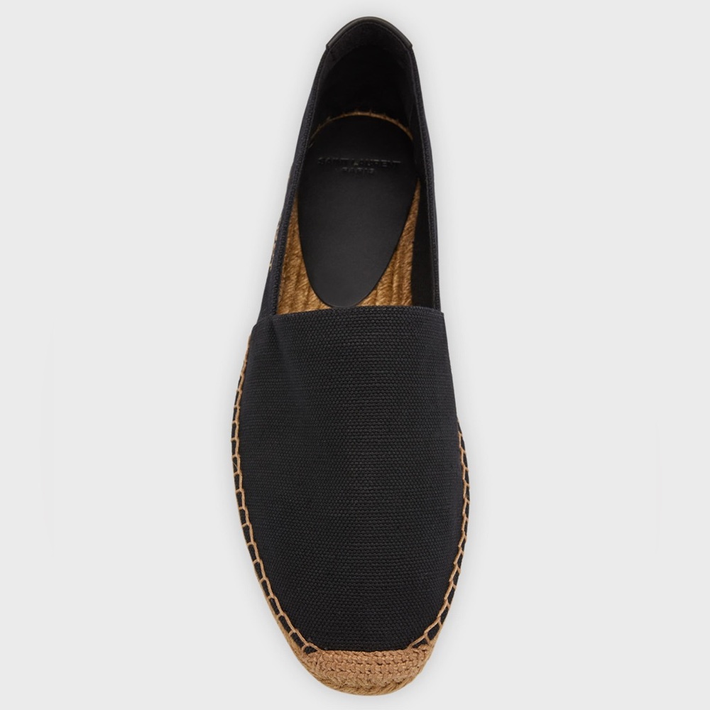 SAINT LAURENT Men’s Logo Stitched Espadrille Shoes NWT - Picture 5 of 8